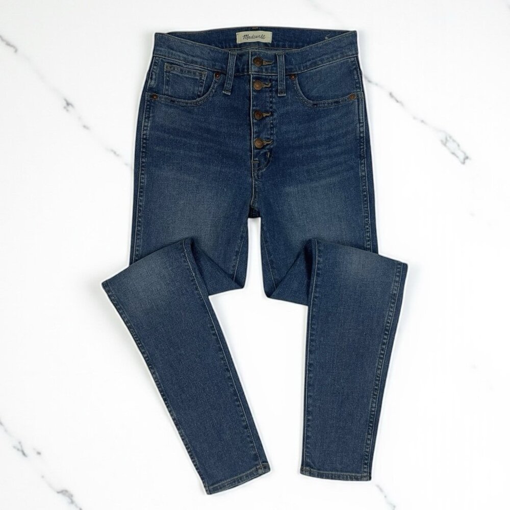 Madewell 10" High Rise Skinny Jeans Size 27 Button Front Fly Dewitt Wash MA981